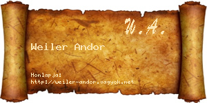 Weiler Andor névjegykártya