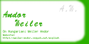 andor weiler business card